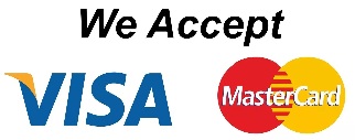 We Accept Visa and MasterCard